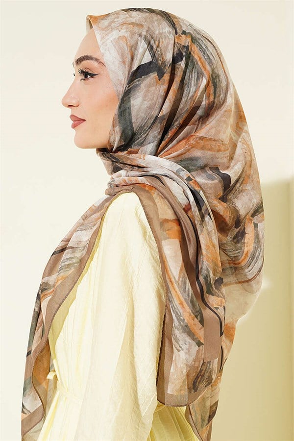 120 cm Brush Pattern Scarf, Dark Green