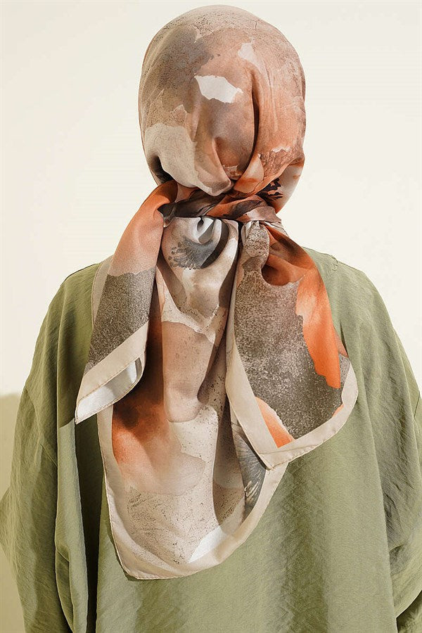 120 cm Flower Pattern Scarf, Light Green
