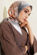 120 cm Flower Pattern Scarf, Grey