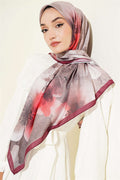 120 cm Flower Pattern Scarf, Plum