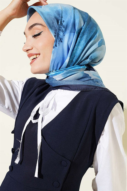 120 cm Flower Pattern Scarf Saks