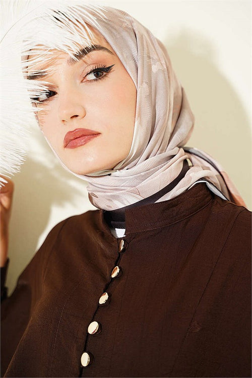 120 cm Pastel Flora Scarf Dark Brown