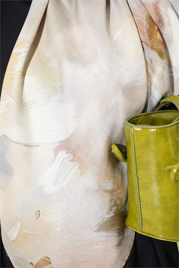 120 cm Pastel Flora Scarf Beige