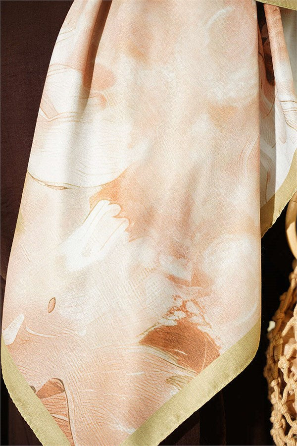 120 cm Pastel Flora Scarf, Light Green