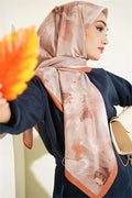 120 cm Pastel Flora Scarf Camel