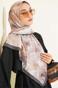 120 cm Pastel Flora Scarf, Smoke Grey
