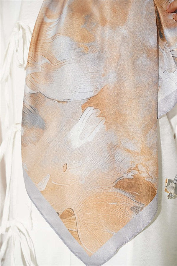 120 cm Pastel Flora Scarf Gray