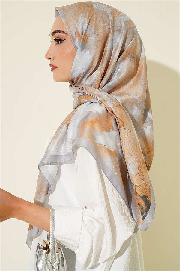 120 cm Pastel Flora Scarf Gray