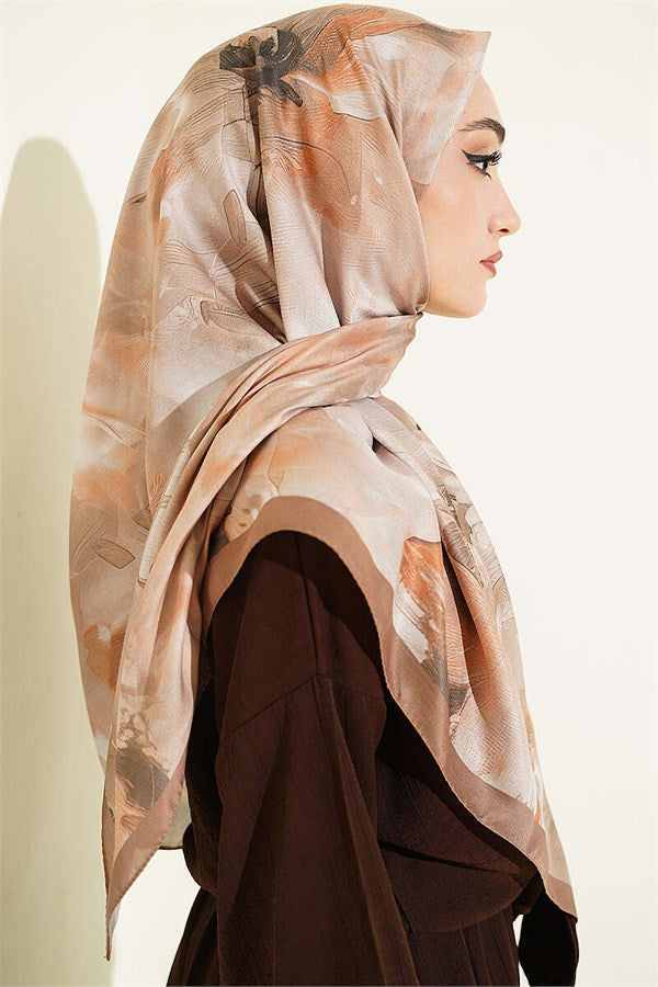 120 cm Pastel Flora Scarf Saffron