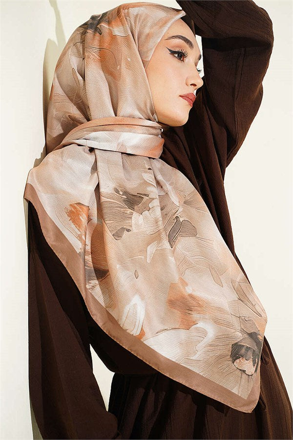 120 cm Pastel Flora Scarf Saffron