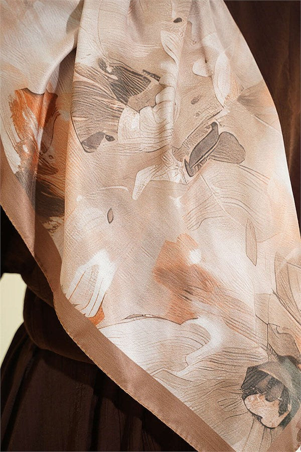 120 cm Pastel Flora Scarf Saffron