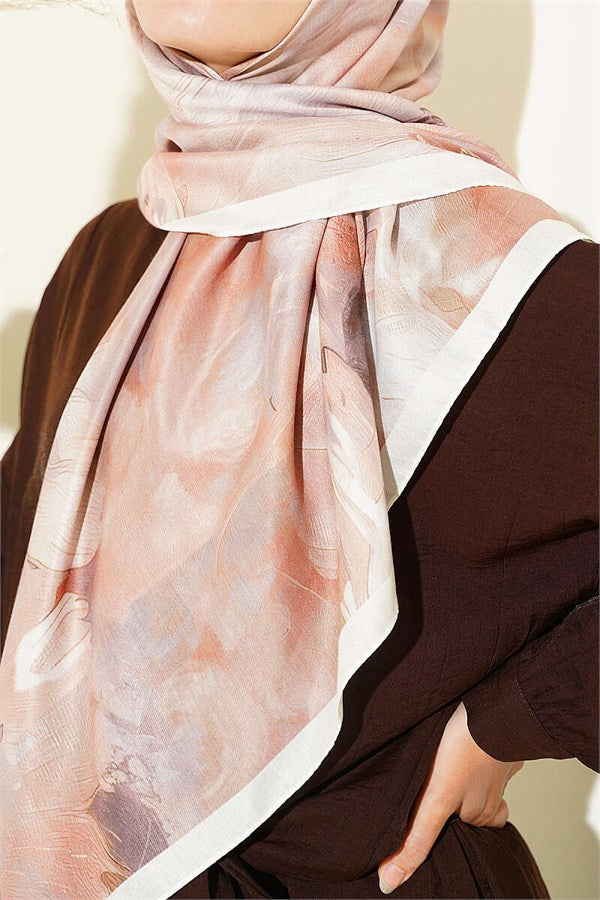 120 cm Pastel Flora Scarf with Stones