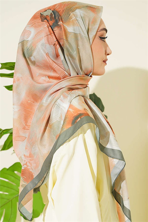 120 cm Pastel Flora Scarf Emerald