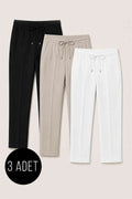 3-Piece Assortment of Slim-Fit Trousers with Elastic Waistband (1)