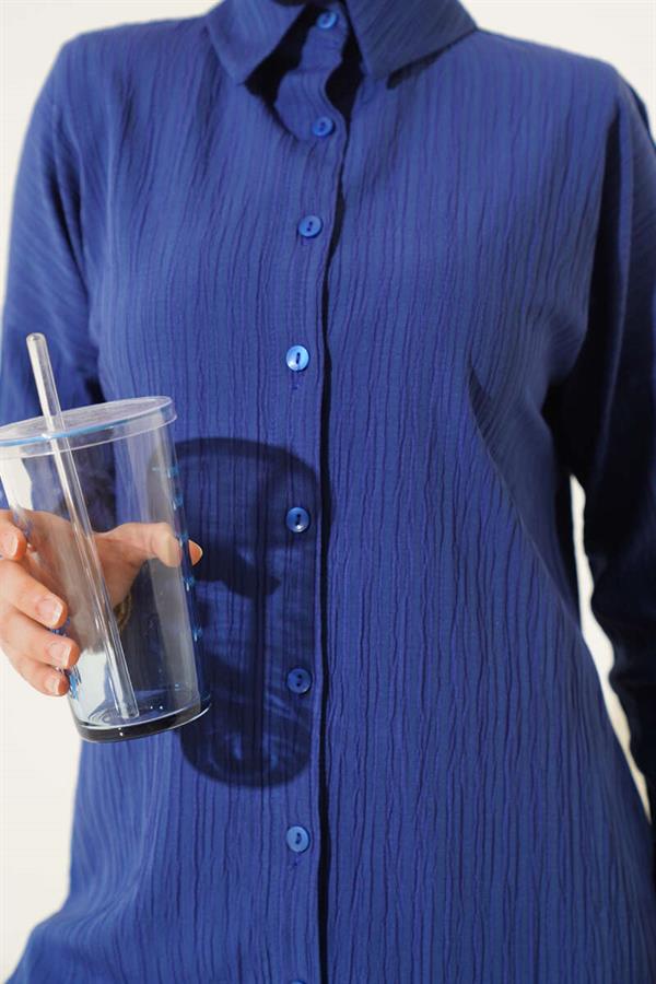 Tree Bark Basic Shirt Indigo