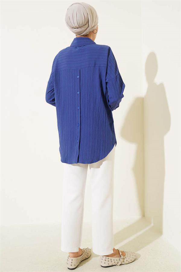 Tree Bark Basic Shirt Indigo