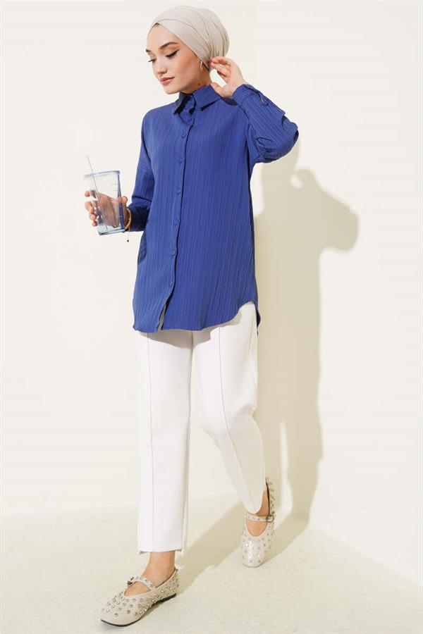 Tree Bark Basic Shirt Indigo