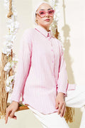 Tree Bark Basic Shirt Pink