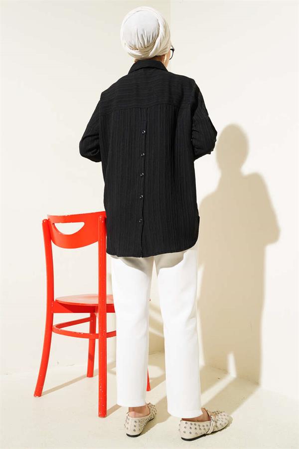 Tree Bark Basic Shirt Black