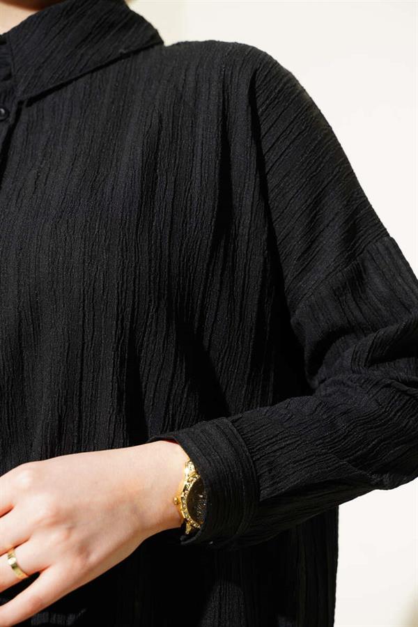 Tree Bark Basic Shirt Black
