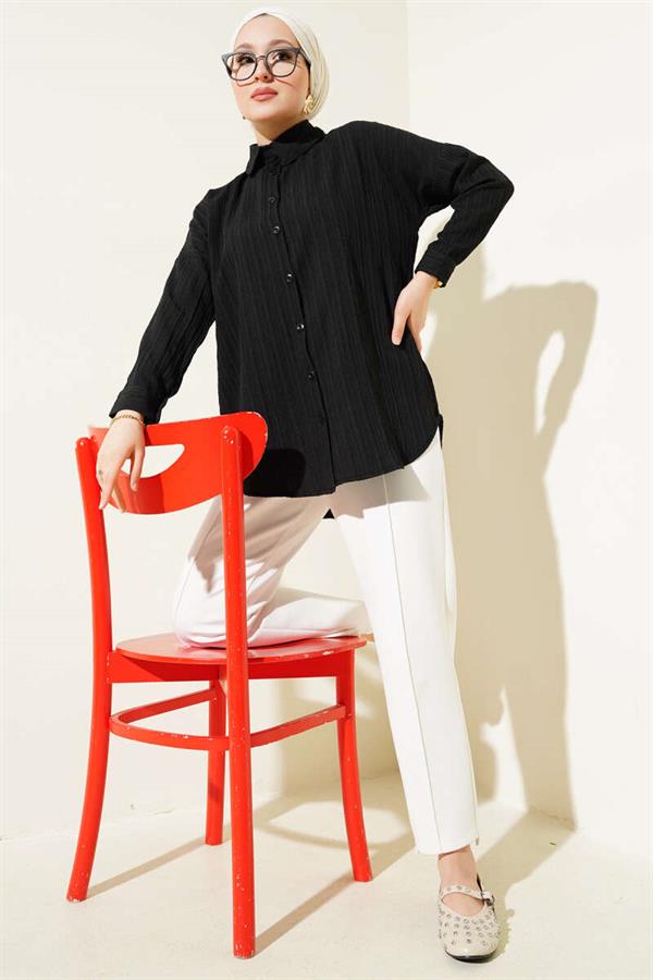 Tree Bark Basic Shirt Black