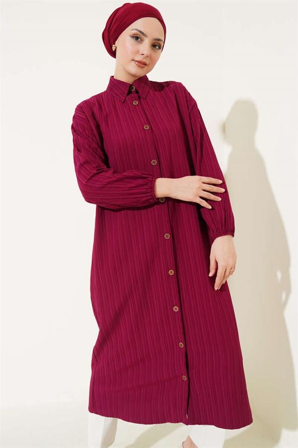 Tree Bark Long Shirt Claret Red