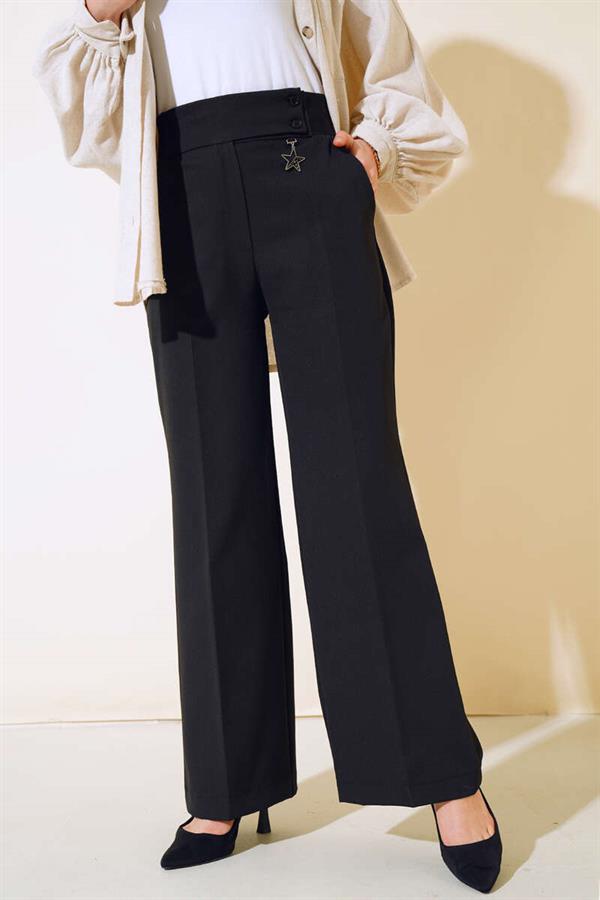 Accessorized Trousers Black