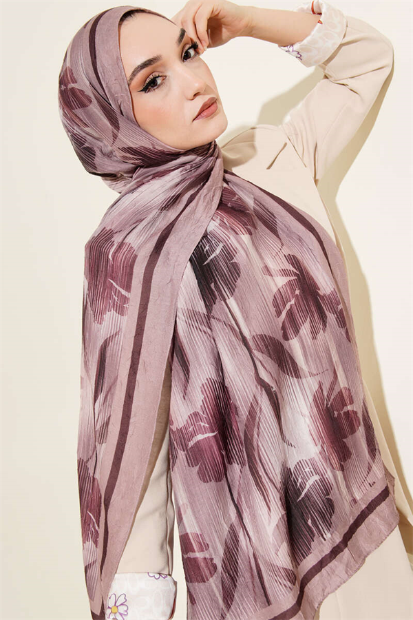 Akvarel Pattern Bamboo Scarf Shawl Sand Beige