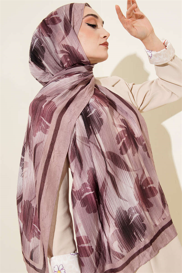Akvarel Pattern Bamboo Scarf Shawl Sand Beige