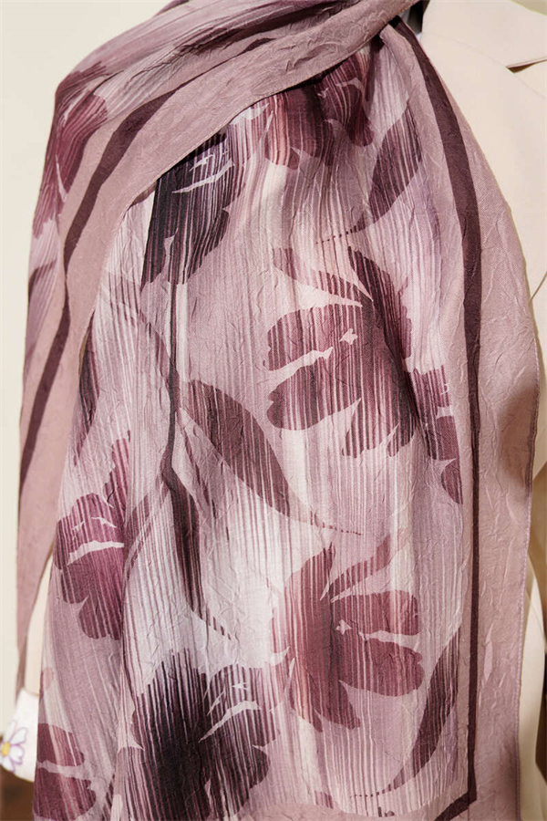 Akvarel Pattern Bamboo Scarf Shawl Sand Beige