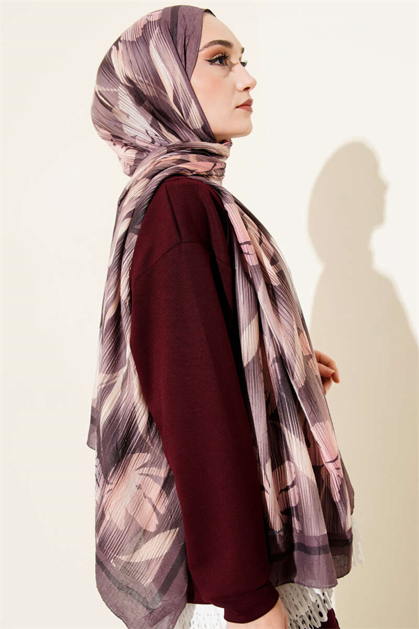 Watercolor Pattern Bamboo Crush Shawl Latte