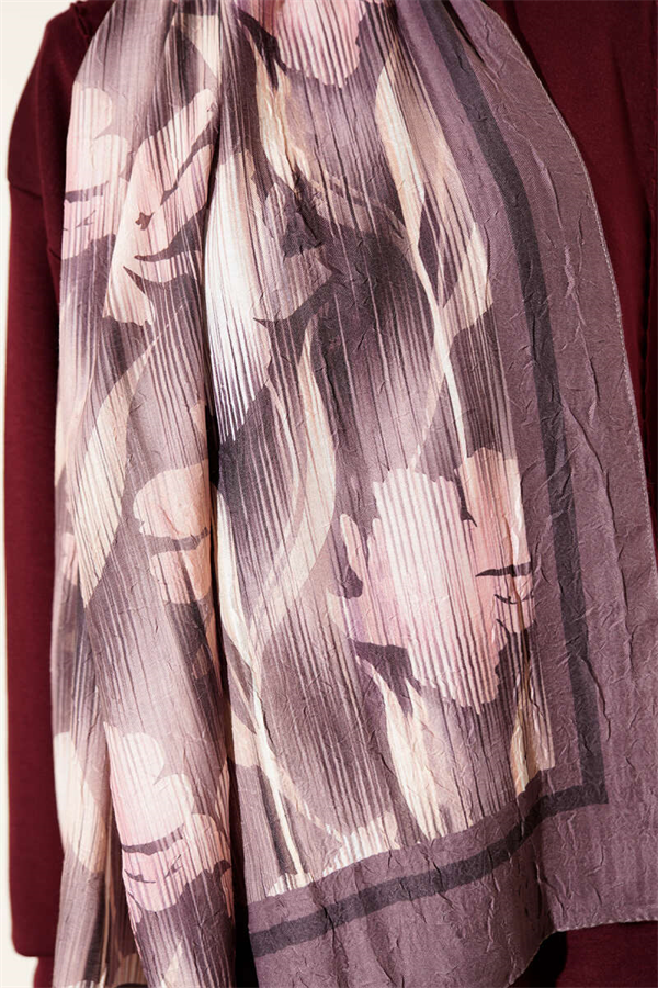 Watercolor Pattern Bamboo Crush Shawl Latte