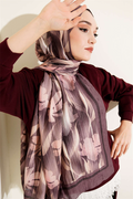 Watercolor Pattern Bamboo Crush Shawl Latte