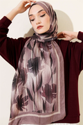 Watercolor Pattern Bamboo Crush Scarf Soft Coffee