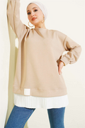 Beige Pleated Loisha Tunic