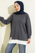 Pleated Loisha Tunic in Smoke Grey