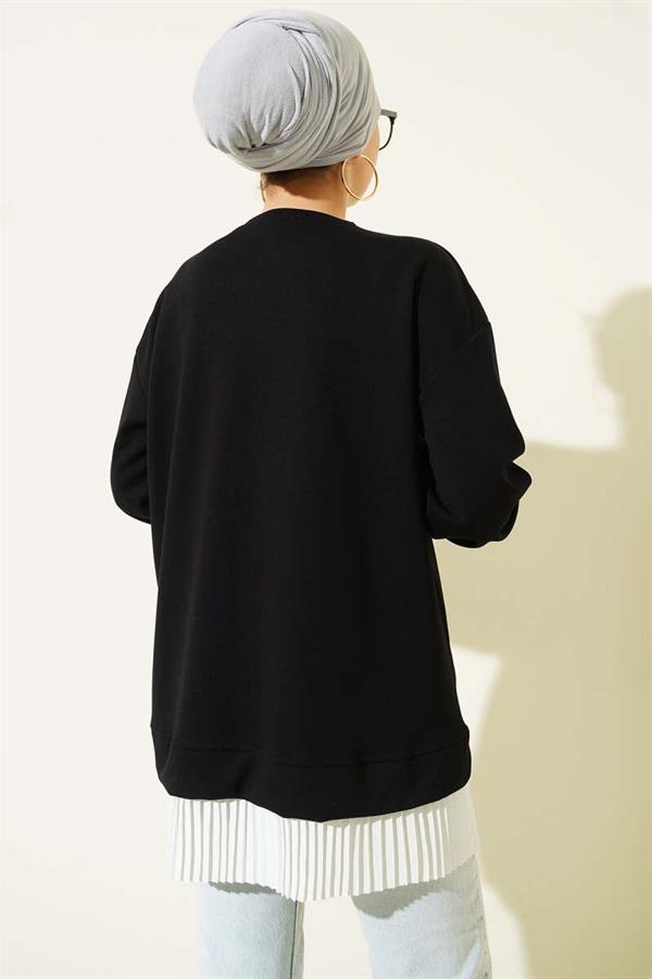 Loysha Tunic with Pleats, Black