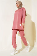 2 Piece Set with Crest Detail Dusty Rose