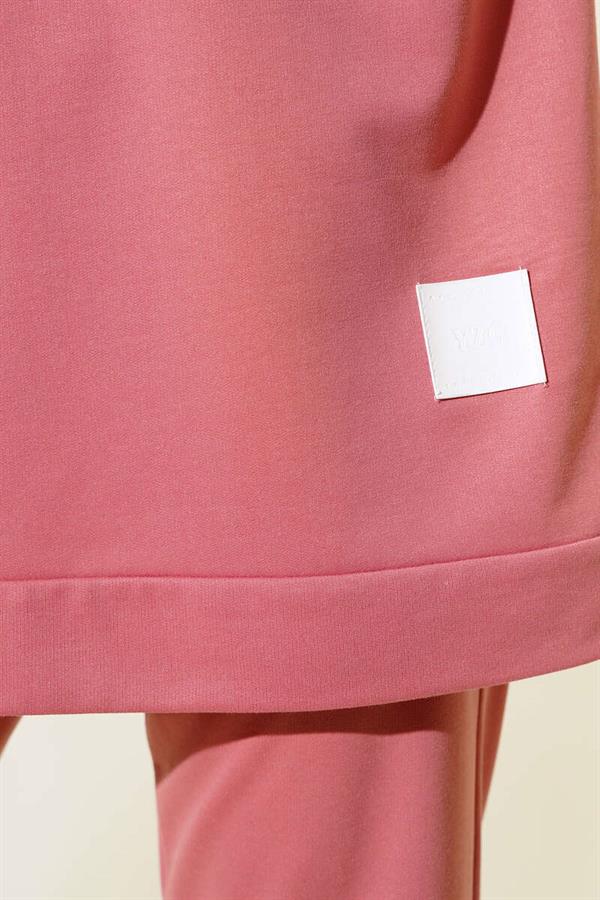 2 Piece Set with Crest Detail Dusty Rose