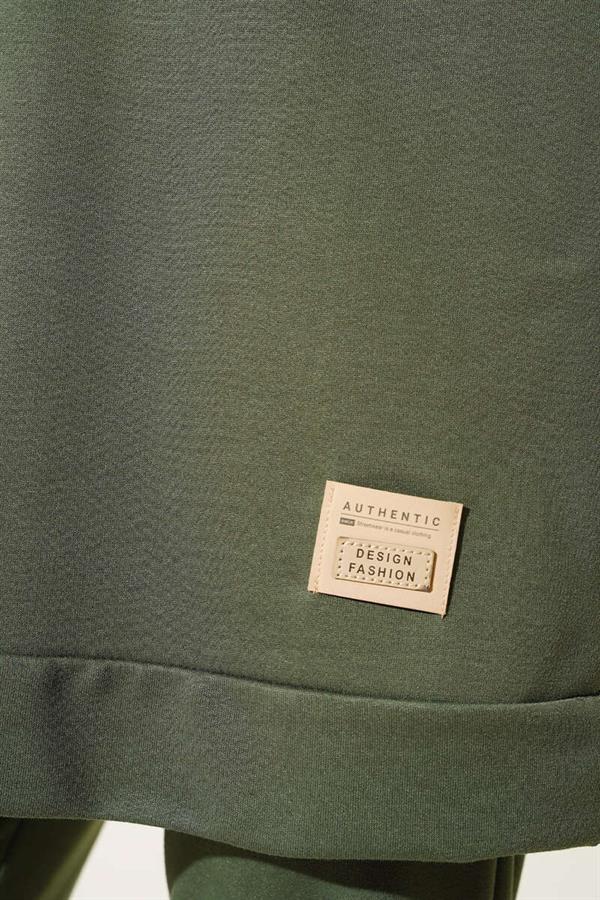 Double-Piece 2 Piece Set Khaki with Crest Detail