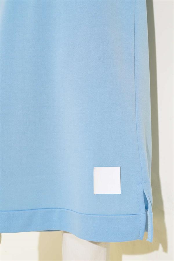 Long Tunic with Emblem Detail Blue