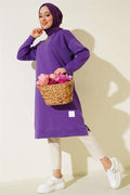 Long Tunic with Emblem Detail, Purple