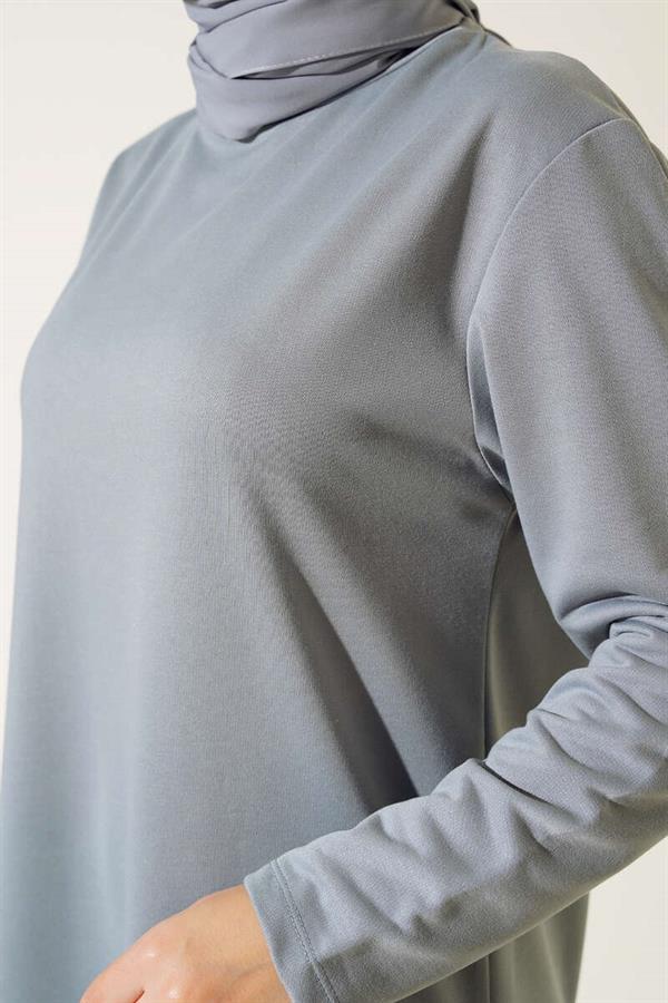 Embroidered Wide Leg 2 Piece Set Gray