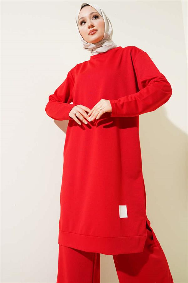 Embroidered Wide Leg 2 Piece Set Red