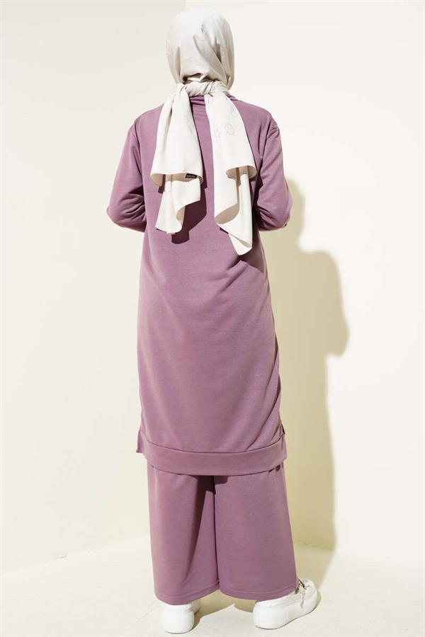 Embroidered Wide Leg 2 Piece Set Magenta