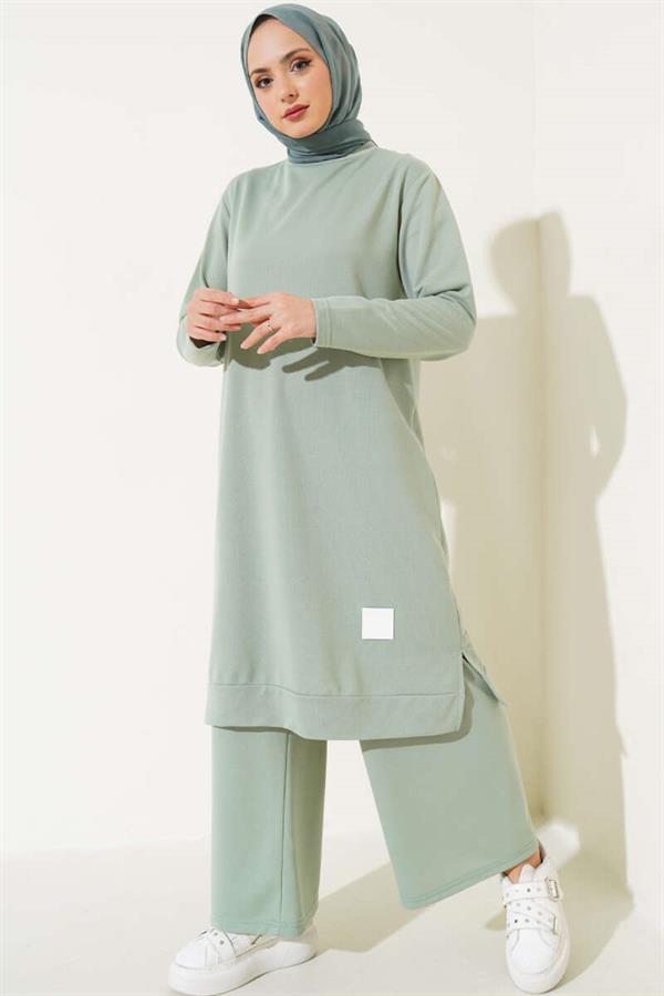 Embroidered Wide Leg 2 Piece Set Mint