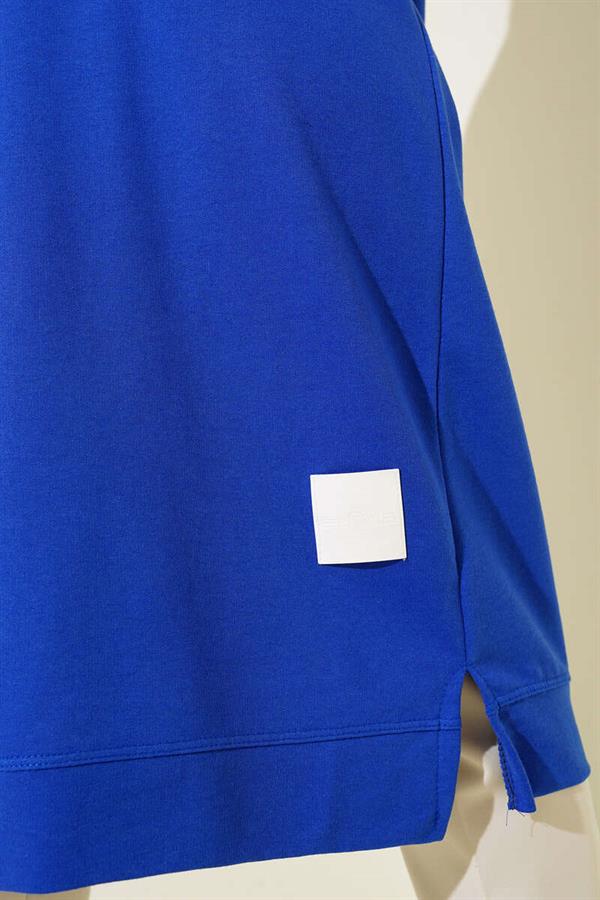 Embroidered Long Basic Tunic Saxe