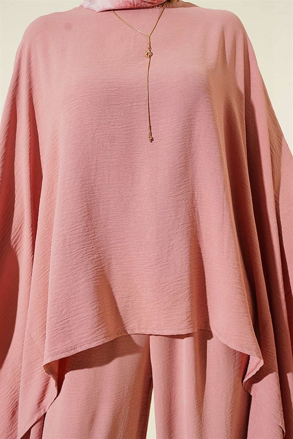 Asymmetrical Cut Loose 2 Piece Set Powder Pink