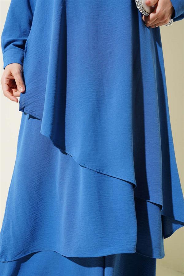 Asymmetrical Cut Aerobin 2 Piece Set Blue