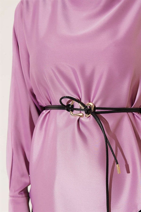 Asymmetrical Satin Tunic Lilac